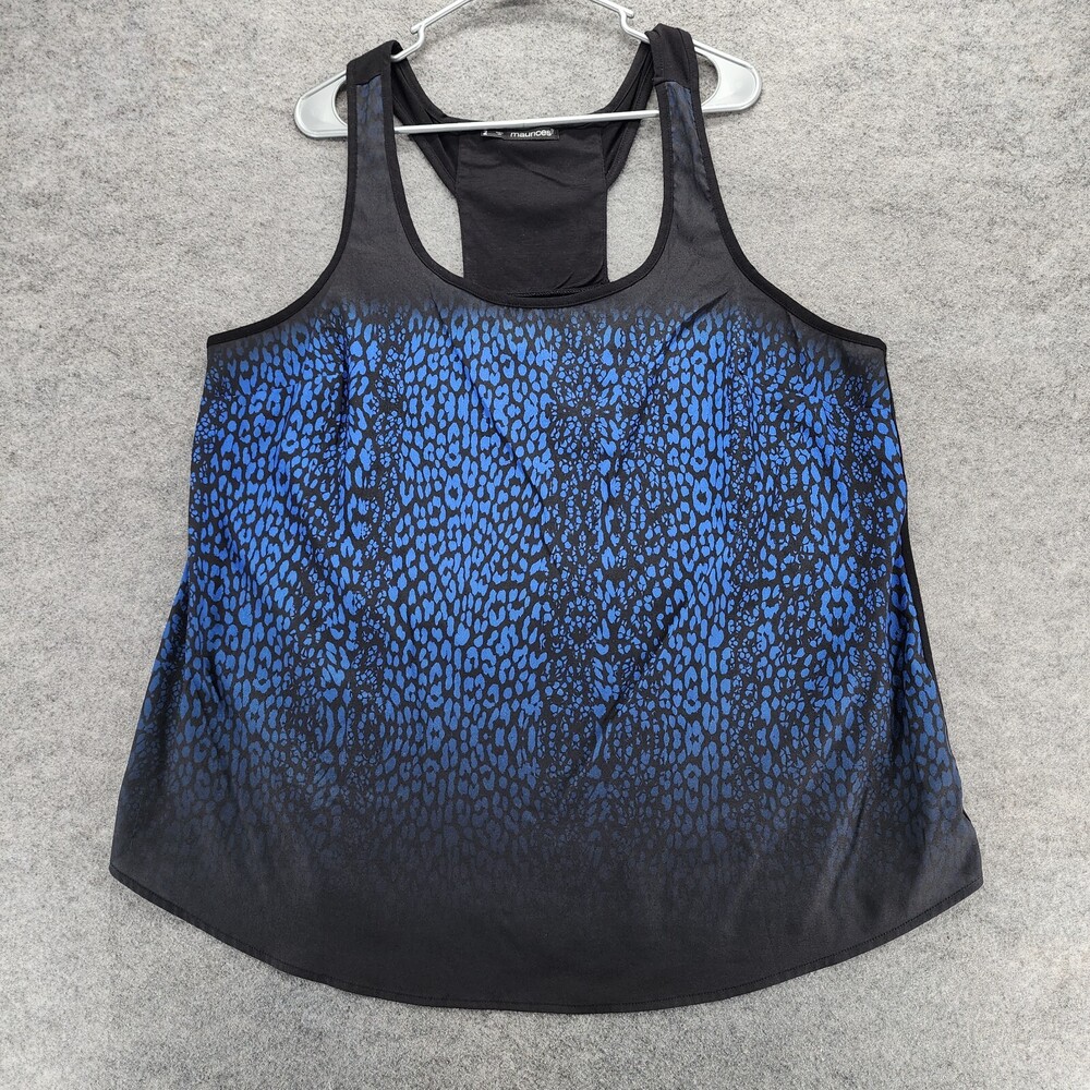 Maurices Shirt Womens Size 2 Blue Cheetah Sleeveless Flowy